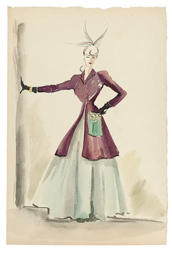 COSTUME / FASHION. Teed. Group of 31 drawings by Teed of 1940s American fashion designs.